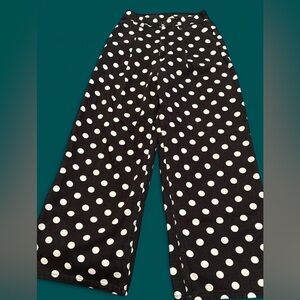 SOLD!!! Lucy & Yak Cole Black and White Polka Dot Wide Leg Jeans